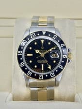 Rolex GMT Master Black Nipple Dial on Steel/Gold 1675/3 Open Date