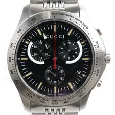 Gucci G-Timeless Chronograph Watch Men YA126254/126.2 Black Silver