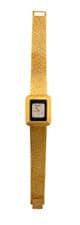PIAGET 18K GOLD SQUARE BACKWIND BACK-WINDER ONYX DIAMOND QUARTZ WATCH 80.8G