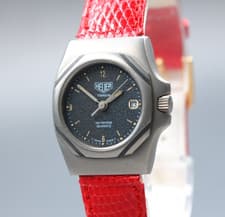 RARE!! Tag Heuer 823.208 Titanium Quartz Women's Watch Moon Dust Dial Date 26mm