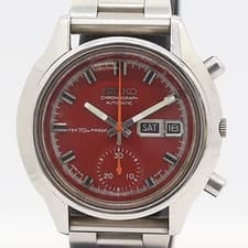 Rare Seiko 6138-8020 Red Dial Automatic Chronograph 1970s Vintage Japan