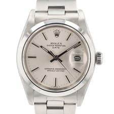 Rolex Date 1500 34mm Silver Dial Oyster Band Steel Automatic Watch w/ Box Paper