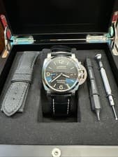 Panerai Stainless Steel Leather Strap Watch, Luminor Marina Automatic PAM01312