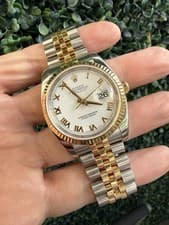 2005 Rolex Datejust 36mm Two Tone 18k Gold 116233 Full Set Jubilee Hidden Clasp