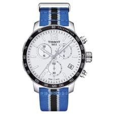Tissot Quickster Chronograph NBA Men Blue Gray Sport Watch Nylon Wristwatches