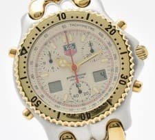 Vintage 【MINT/Box】 TAG HEUER Se/l CG1123-0 Chronograph Gold Men'sWatch