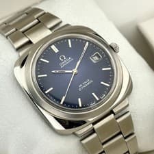 Omega De Ville Dynamic Automatic Blue Dial 166.081 Steel Bracelet Mens Watch