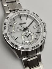SEIKO Brightz 8B54 White Dial Solar World Time Watch