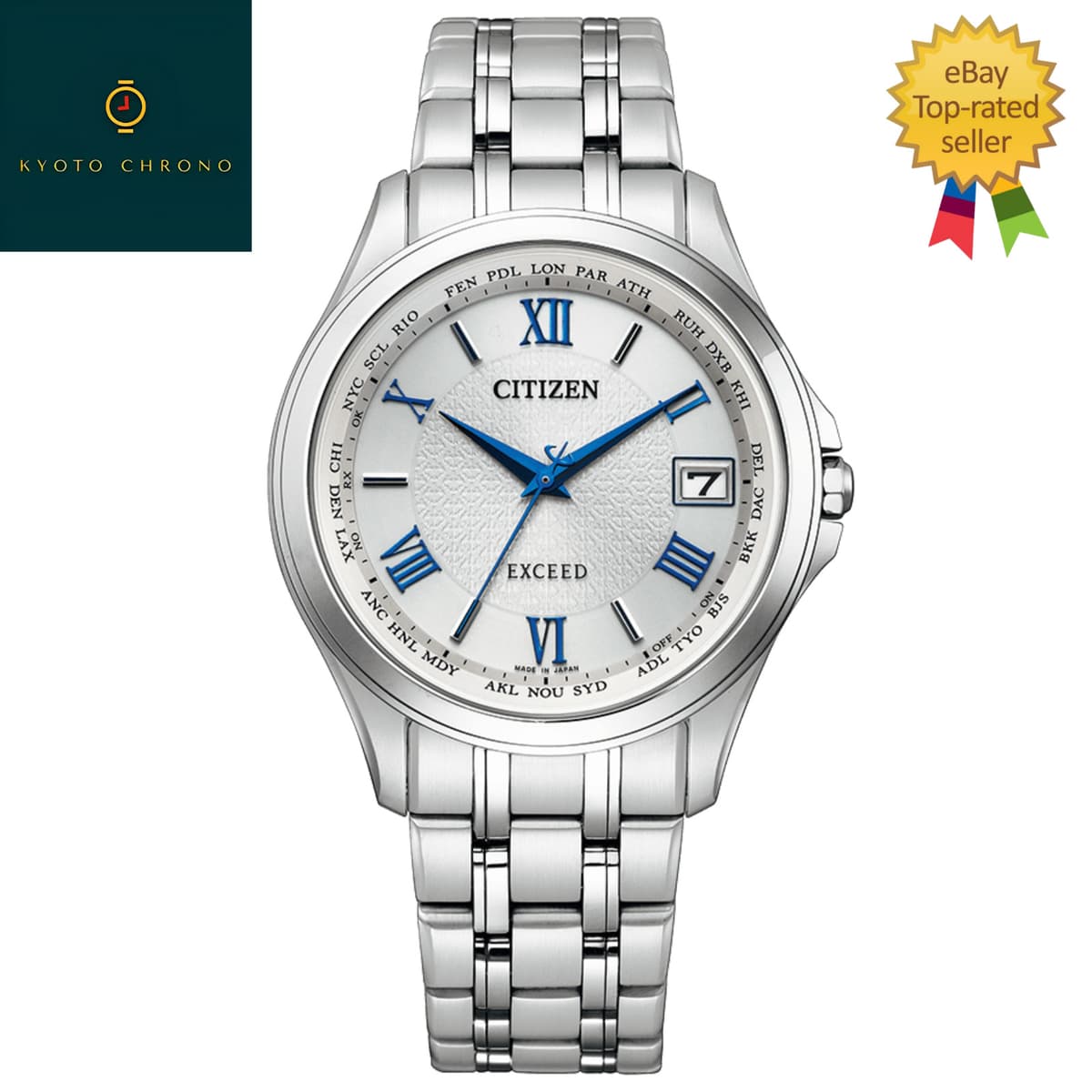 CITIZEN EXCEED  CB1080-52B Silver Eco-Drive Men World Time NEW Japan Watch