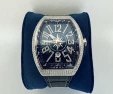 Franck Muller Vanguard 45mm Yachting Master Complication Diamond Blue Dial Watch