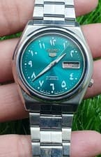Vintage Of Seiko 5 Automatic 21 Jewels Men Watch Day Date Japan Made Green Dial