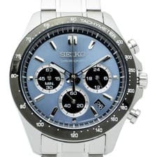 SEIKO Spirit SBTR027 Blue Gray Stainless Chronograph Men`s Watch New Japan Box
