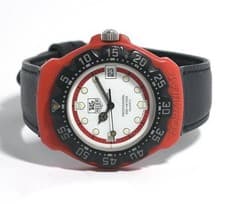 TAG HEUER Formula 1 385.513/1 Red Gray Date New Battery Working Quartz Mid-Size