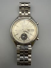 Seiko 7018-7000 Automatic Watch Silver Dial Day Date Vintage Mens Working