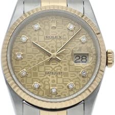 ROLEX Datejust Men's Watch 10P Diamond Computer Dial 16233G(W) K18YG/Stainle...