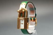 [Near MINT] HERMES Kelly 20mm White Dial Green Quartz Women's Watch From JAPAN