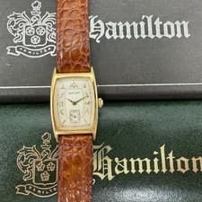 Hamilton Masonic Watch Men 22mm Silver Dial Gold Tone Rectangle  New Battery