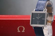 Exc+5 /w Case Vintage OMEGA De Ville Square Blue Dial Hand-Winding Unisex Watch