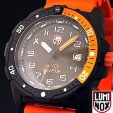 Luminox Men's Watch Black Orange Quartz 42mm 200M Water Resistant Box USA