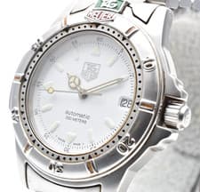 Vintage [N MINT] TAG Heuer 699.706K White Silver Automatic 39mm Mens Watch JAPAN