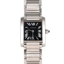 Authentic Cartier Tank Française SM W51026Q3 Stainless Steel Quartz #260-00...