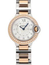 Cartier Ballon Bleu de Watch with Diamonds 28mm WE902076 28mm Box Card #T065