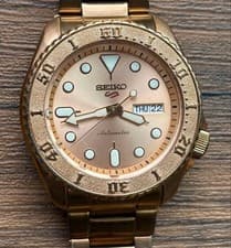 SEIKO SRPE72 5 Sports Automatic Rose Gold Watch