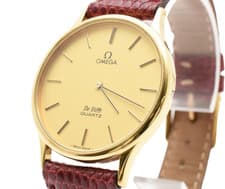 [Exc+5] Vintage OMEGA De Ville Cal.1365 Gold Quartz Push 32mm Watch From JAPAN