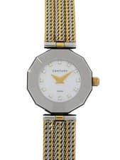 CENTURY Time Gem 12P Diamond Quartz Watch Ladies White Dial 24mm