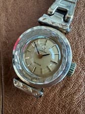 Omega Manual Winding Gold Tone Ladies Watch with Cut Glass - Used