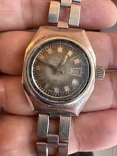 Zenith Automatic Defy Lady Brown Dial Not Working For Parts Vintage