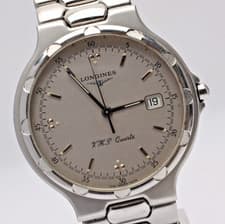 [Near MINT]Longines Conquest V.H.P. VHP 4018 Silver Date33mm Unisex Quartz Watch