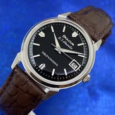 Vintage 1966 Man’s BULOVA Automatic 23J Stunning Black Dial Serviced & WARRANTY