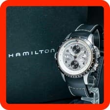 BOXED [N-MINT] HAMILTON KHAKI H776260 Silver  Dial Day Date Automatic Men Watch