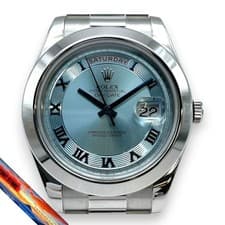Rolex Day Date Ice Blue 218206 Platinum Men’s Watch