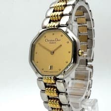 Dior 48.203 Octagon Dress Quartz Watch Gold Dial Womens Elite wrist 16cm