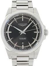 LONGINES WATCH CONQUEST L3.830.4.52.6 AUTOMATIC BLACK SEE-THROUGH BACK MEN'S F/S
