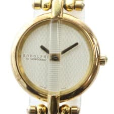 LONGINES RODOLPHE Watch Quartz Round Gold Color GY18 /MQ Ladies