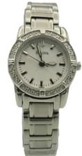 Bulova Diamonds 96R156 Womens Stainless Steel Round Analog Dress Wave Dial Watch
