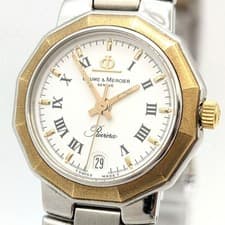 Baume & Mercier Riviera Roman Gold Watch Used