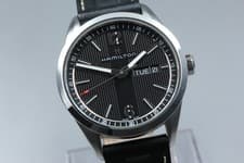 HAMILTON Broadway H433110 Black Quartz Day Date Sapphire Men's Watch [Band Wear]