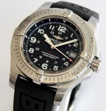 BREITLING MEN'S WATCH, A74380 COLT 41, BLACK DIAL, Date, NEW BREITLING STRAP!!!