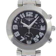 Longines Dolcevita Watch L5.677.4 Quartz Chronograph Black Dial Men's Used