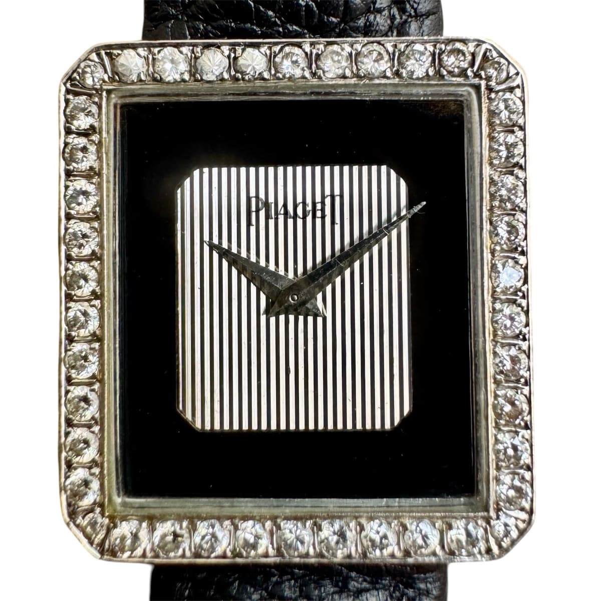 Vintage Piaget Protocole 18k Solid White Gold Diamond Bezel 9154 Mechanical 80s