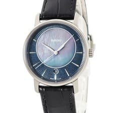 Rado Diamaster R14064915  Black Shell Date Plasma High Tech Ceramic Quartz Ladie