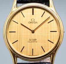 [Vintage] OMEGA De Ville Cal.1365 Gold Push Crown 34mm Quartz Men's Watch JAPAN