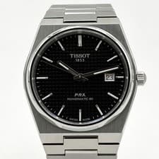 Tissot PRX Powellmatic 80 Watch 40mm Black Steel Skeleton Rare Used