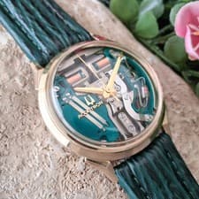 Serviced 1964 Bulova Accutron Spaceview Cal. 214 Tuning Fork Watch New Strap