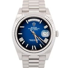 2025 PAPERS Rolex Day-Date President 40mm BLUE OMBRE White Gold 228239 Watch BOX