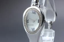 [Near MINT] Gucci 103 Horsebit White Dial Diamonds Bezel Quartz Women's Watch